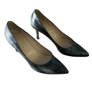 RON WHITE Ron White Leather pointed toe black/gray embossed heels - Italy - 37.5